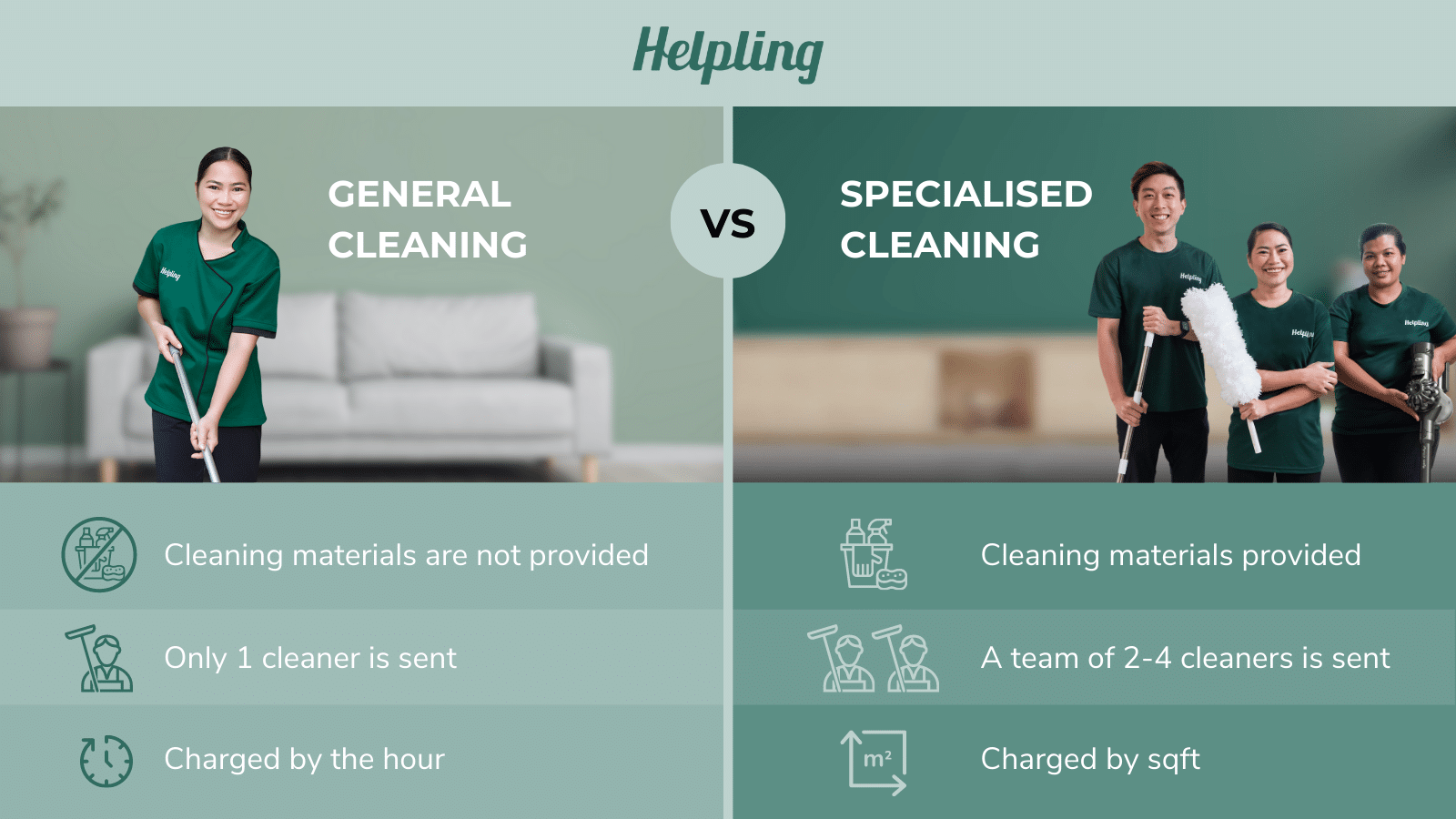 general cleaning vs specialised cleaning - differences