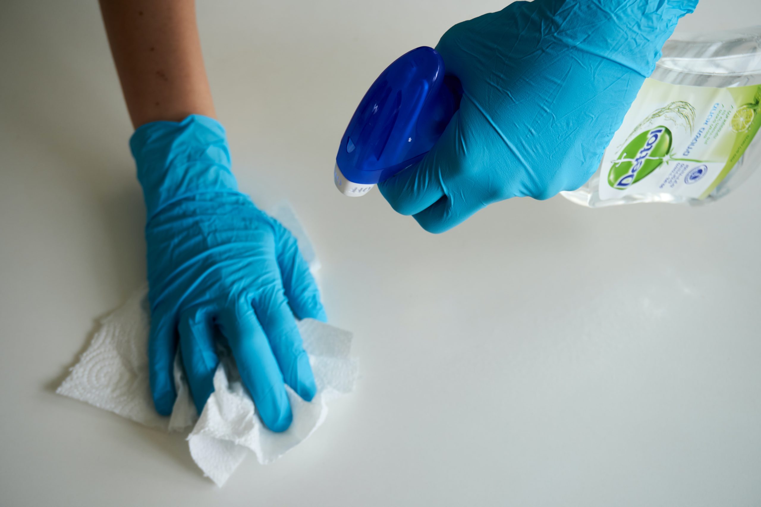 tips to disinfect - wear gloves